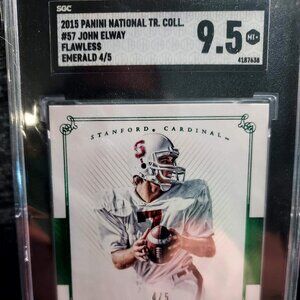 John Elway 2015 Panini National Treasures Flawless Emerald /5 SGC 9.5 Mint+